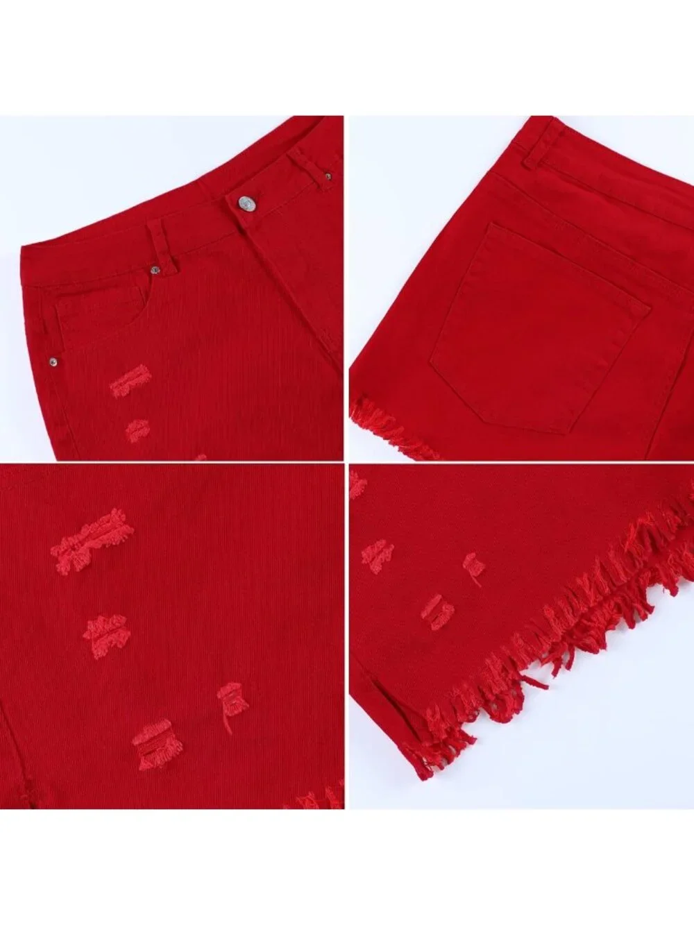 High-Waisted Ripped Denim Jean Shorts for Women - Summer Casual Style
